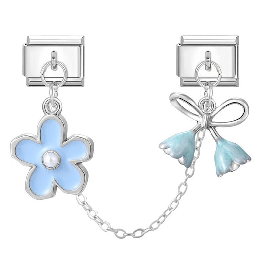 Blue flower wind chime chain