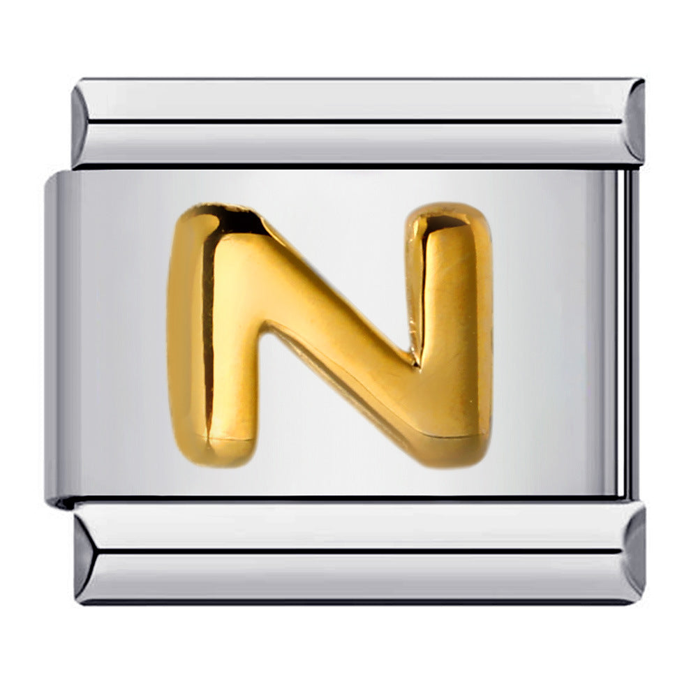 Letter A-Z in Gold, on Silver
