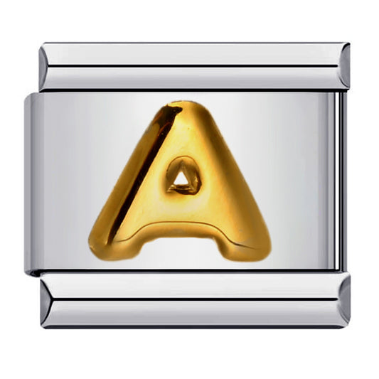 Letter A-Z in Gold, on Silver