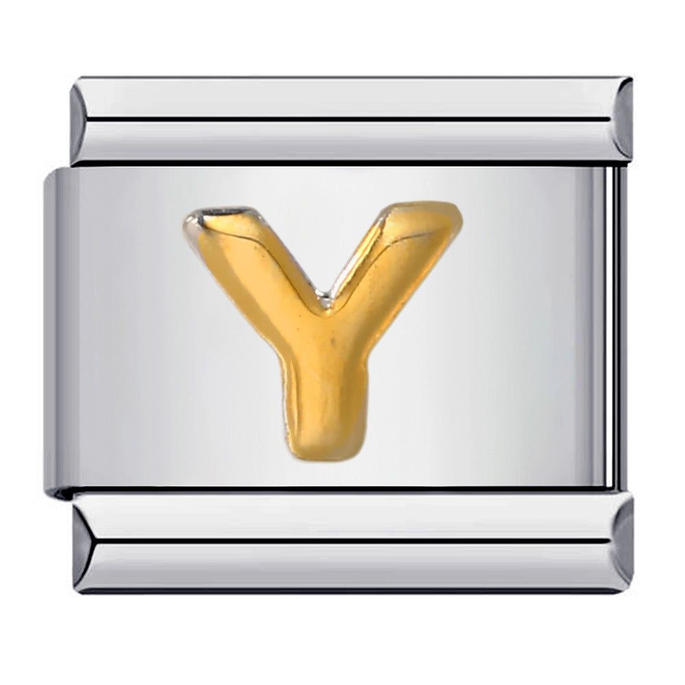 Letter A-Z in Gold, on Silver