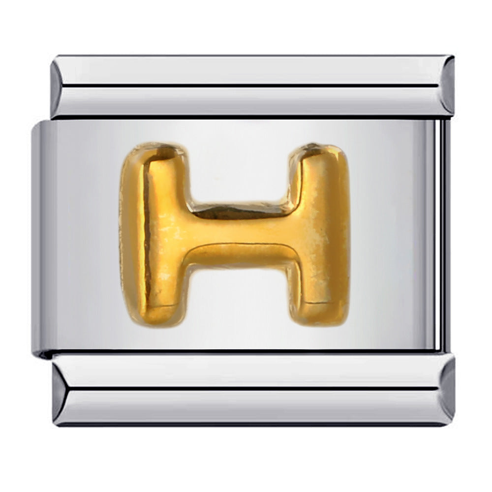 Letter A-Z in Gold, on Silver