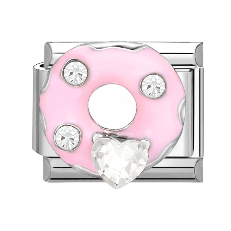 Pink white diamond doughnut