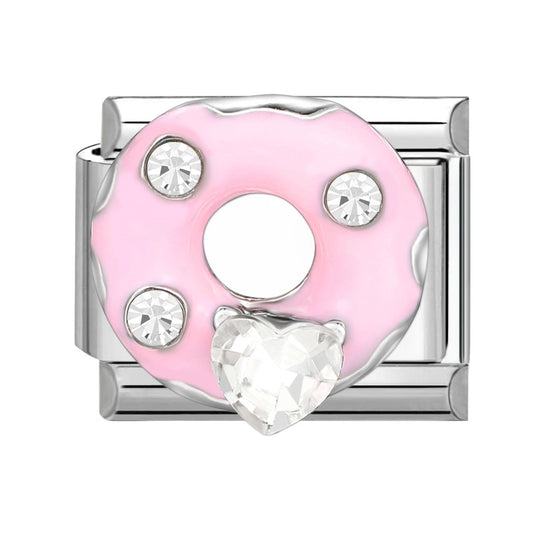 Pink white diamond doughnut