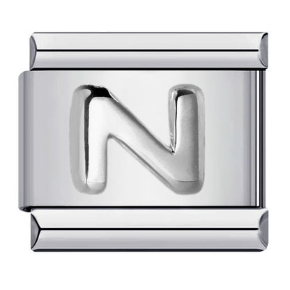Letter A-Z in Silver, on Silver