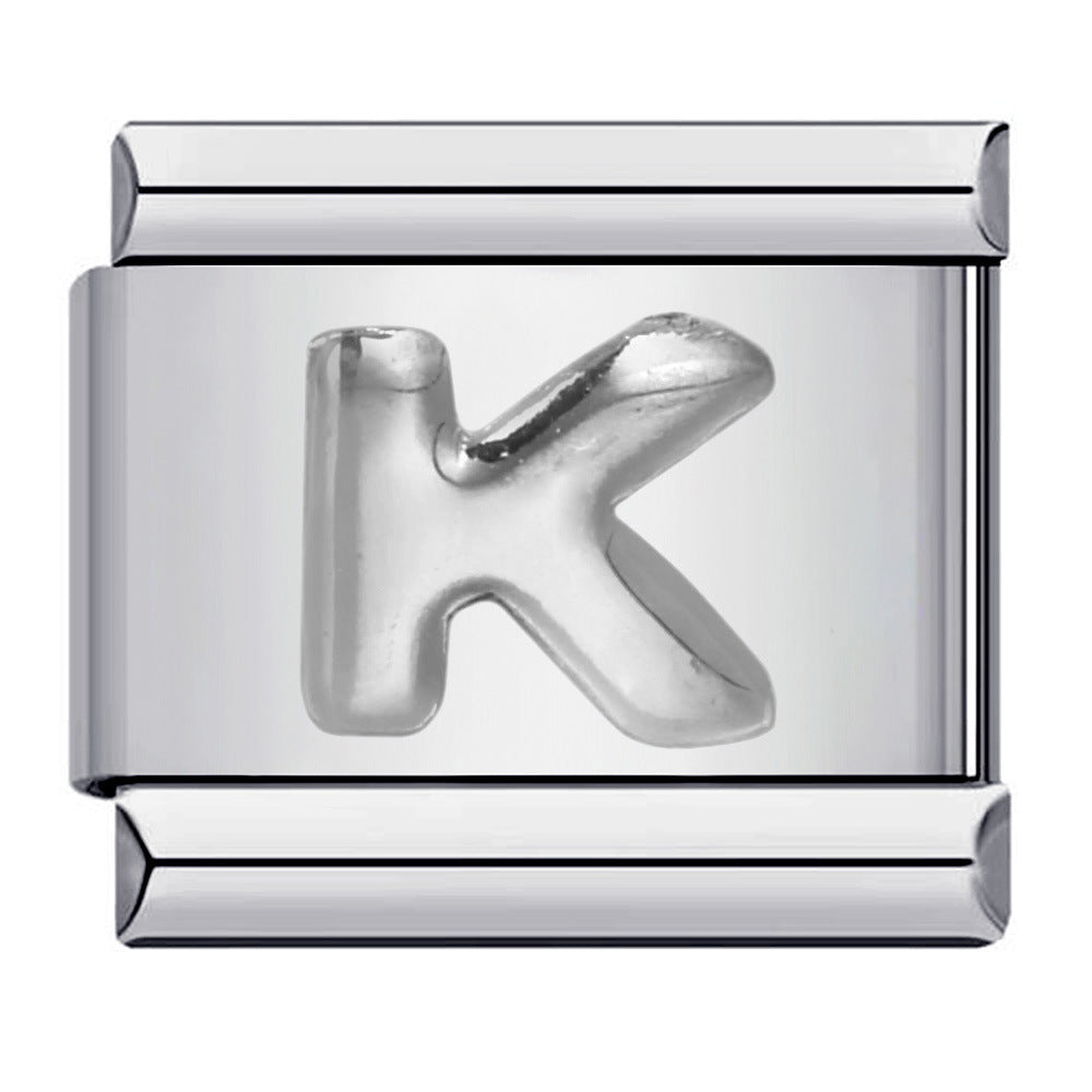 Letter A-Z in Silver, on Silver