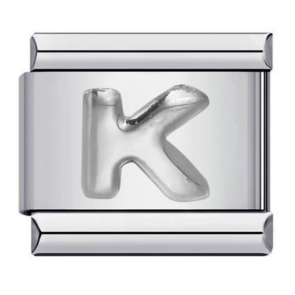 Letter A-Z in Silver, on Silver