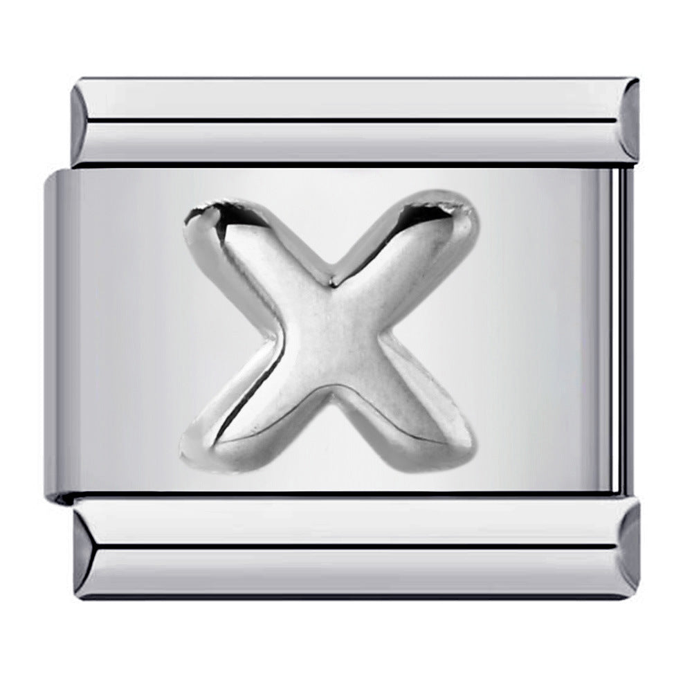 Letter A-Z in Silver, on Silver