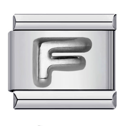 Letter A-Z in Silver, on Silver