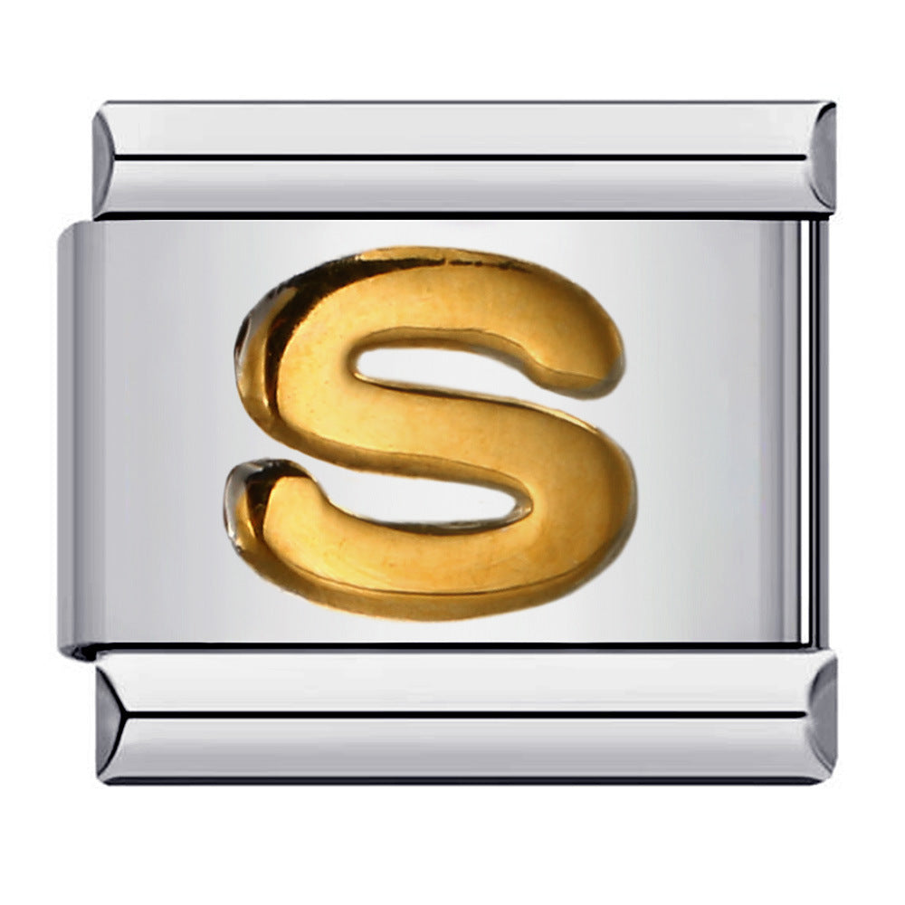 Letter A-Z in Gold, on Silver