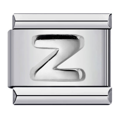 Letter A-Z in Silver, on Silver