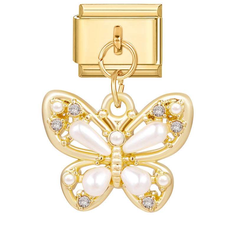 Golden Pearl Diamond Butterfly