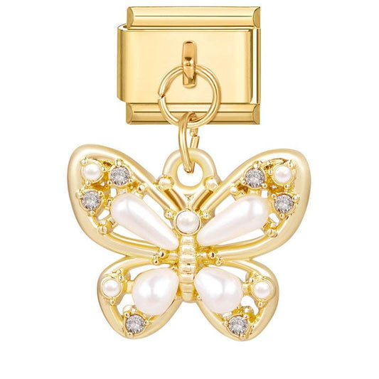 Golden Pearl Diamond Butterfly