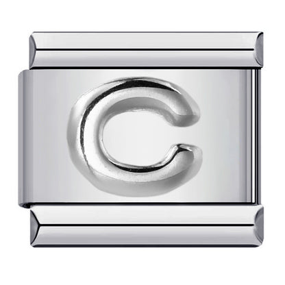 Letter A-Z in Silver, on Silver