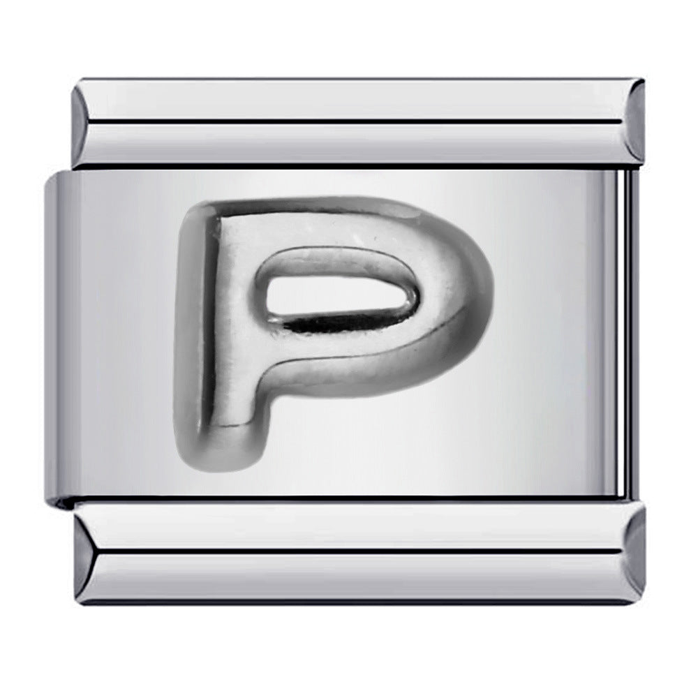 Letter A-Z in Silver, on Silver