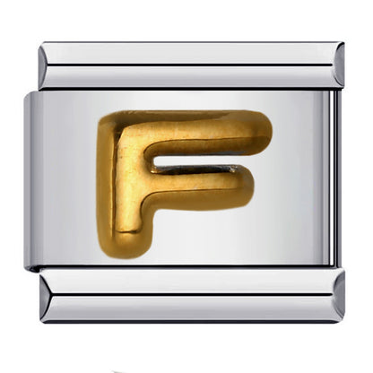 Letter A-Z in Gold, on Silver