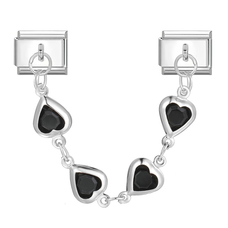 Black heart-shaped chain