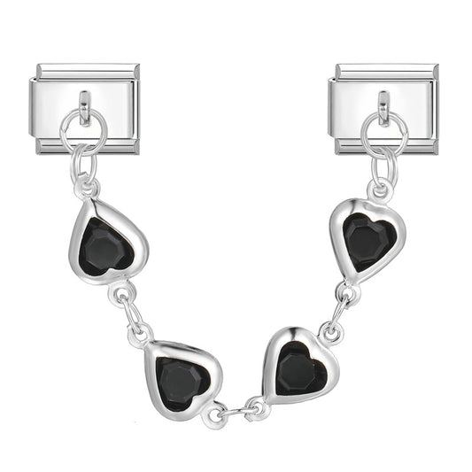 Black heart-shaped chain