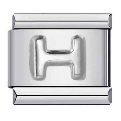 Letter A-Z in Silver, on Silver